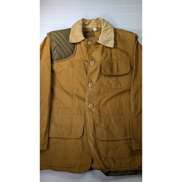 Vintage 70s SafTBak Hunting Shooting Jacket Medium Brown Canvas Field Outdoors - Picture 3 of 16